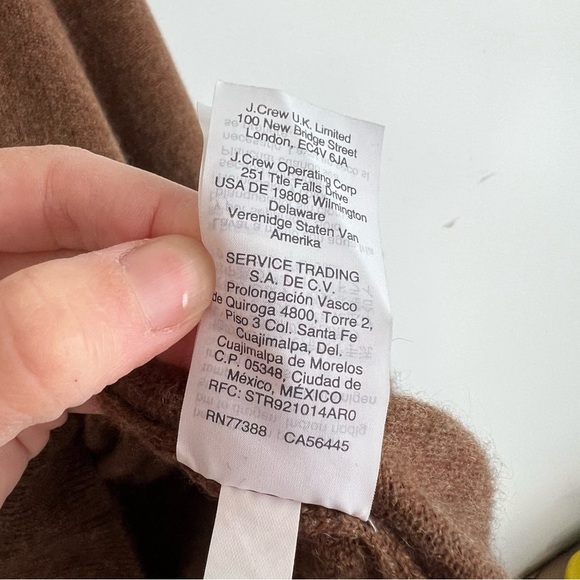 J.Crew 100% Cashmere V-Neck Sweater Soft Classic Luxury Knit Pullover Sz L Brown - Picture 7 of 12